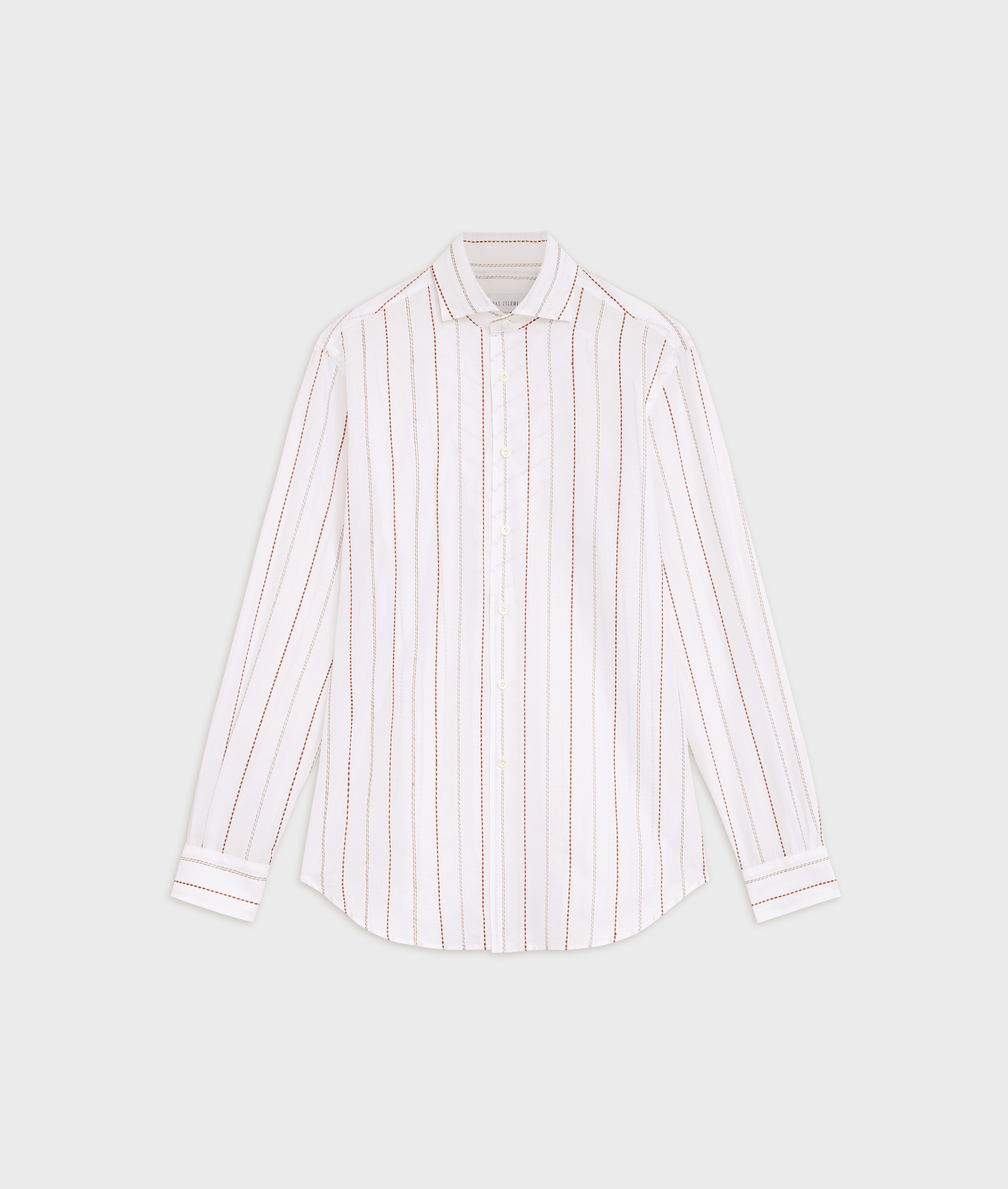 White Cotton French One Piece Palermo Collar Shirt