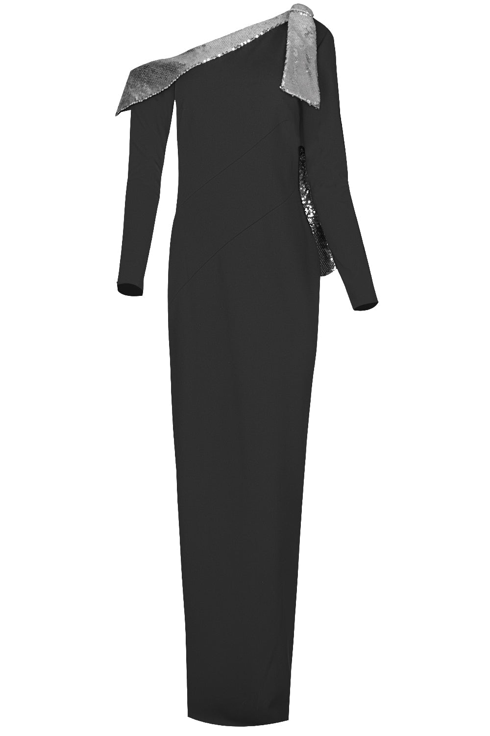Contrast Neckline Gown