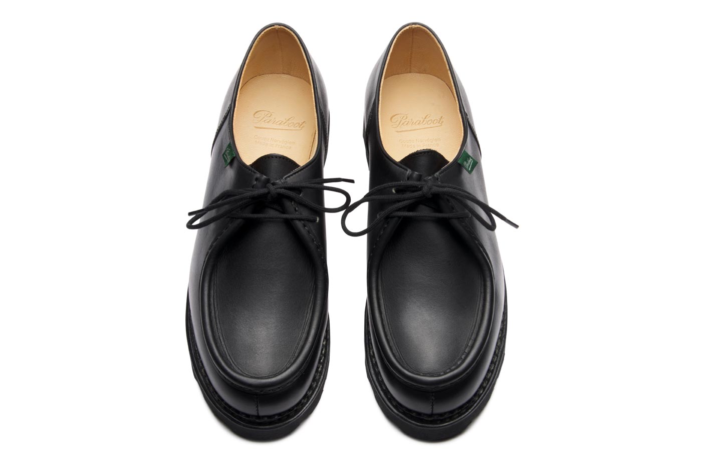 Side profile emphasizing the rounded derby shape.