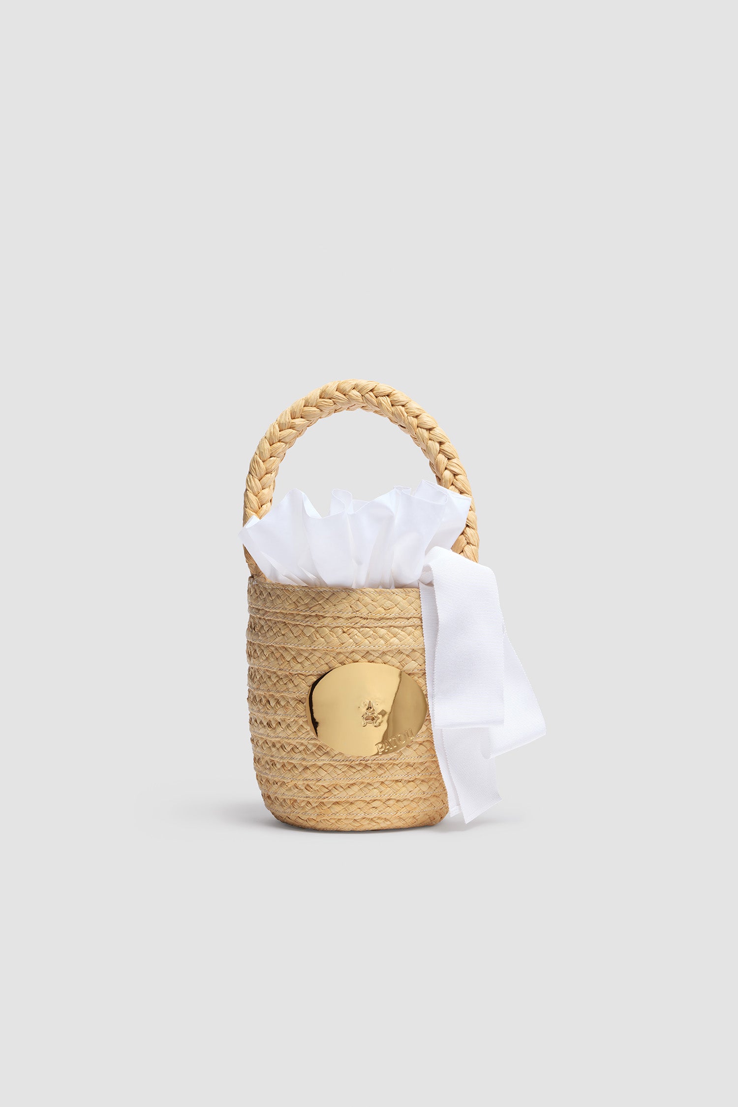 Iconic embellished wicker bucket bag