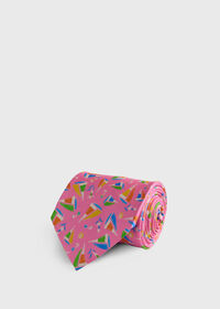 Silk Sailboat Print Tie