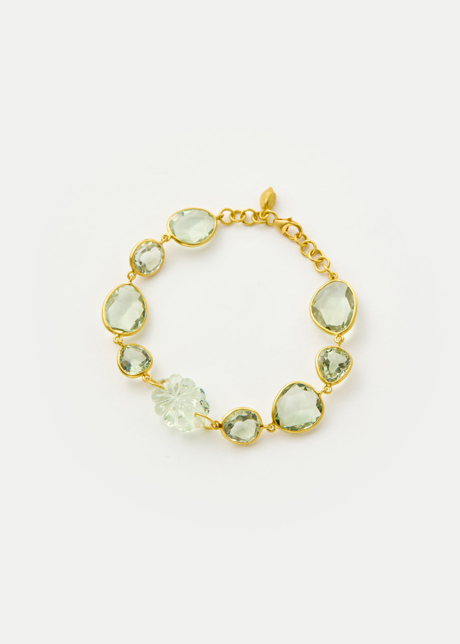 18kt Gold Carnival Green Amethyst Full Stone Bracelet