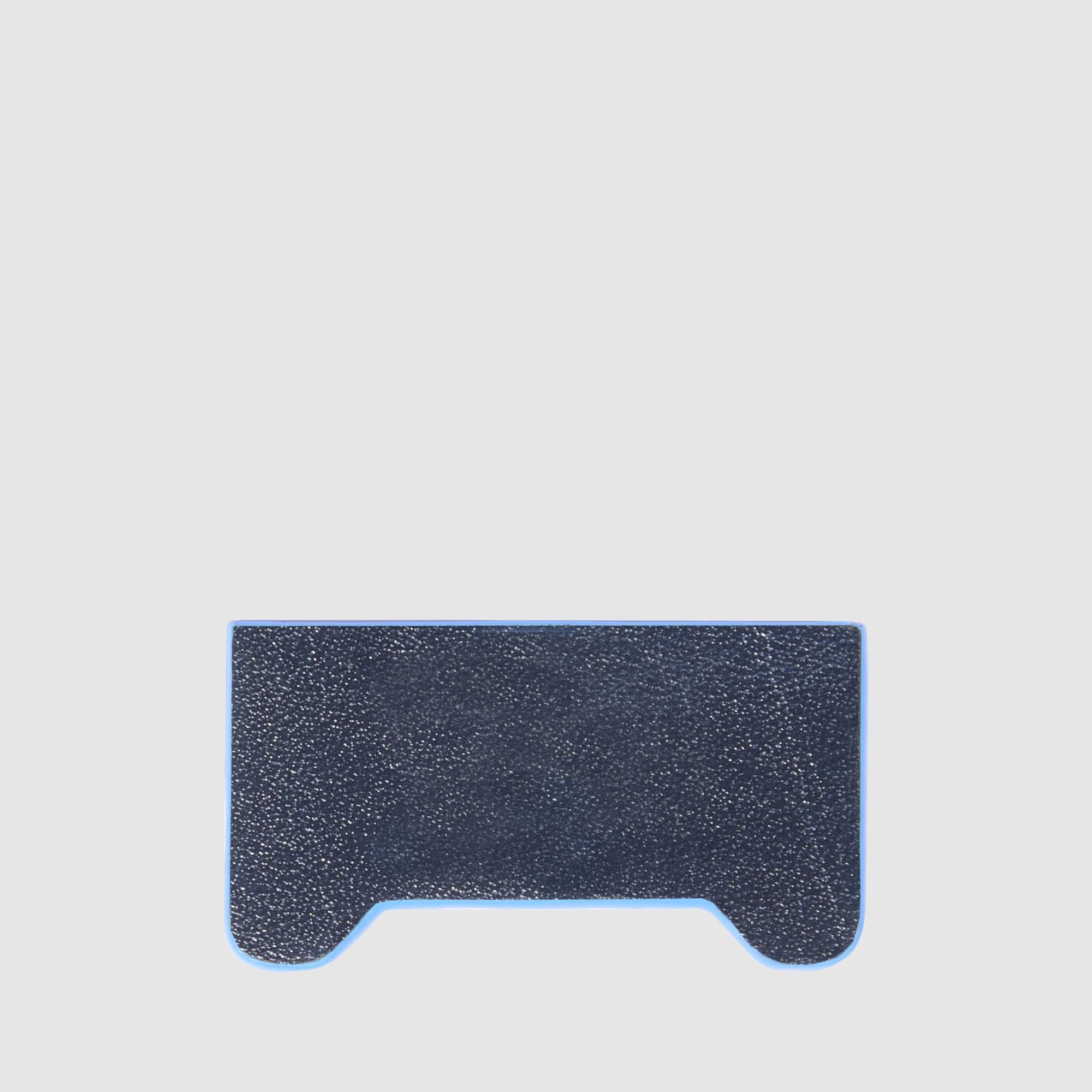 Monogram leather label Blue Square