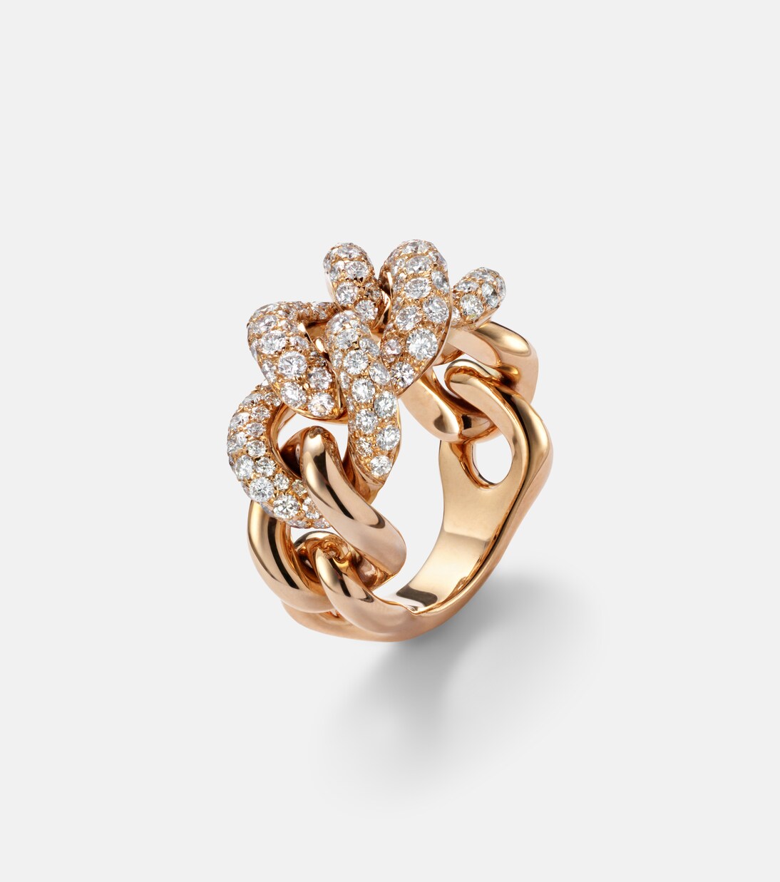 Catene 18kt rose gold ring with white diamonds