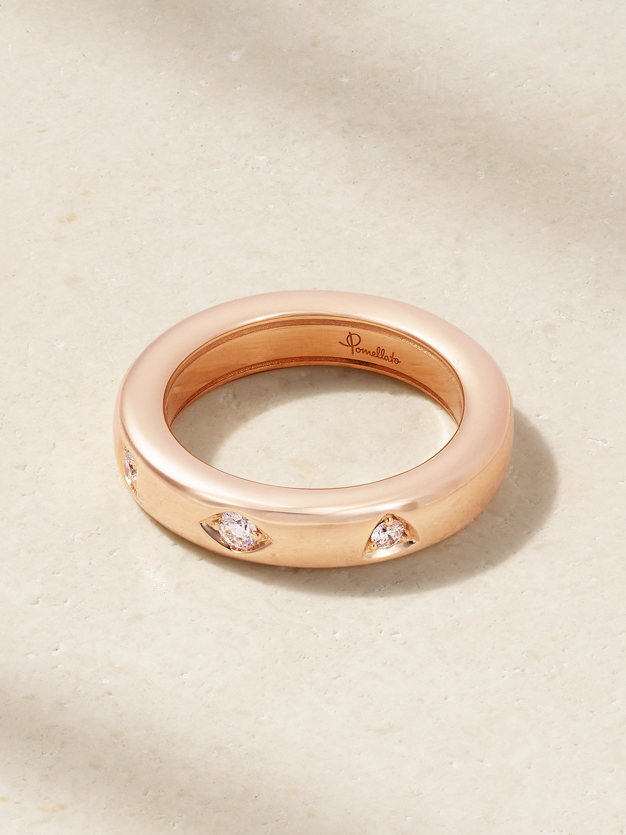 Iconica Extra Slim 18kt rose gold diamond ring