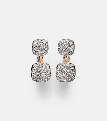 Nudo 18kt rose and white gold earrings with diamonds