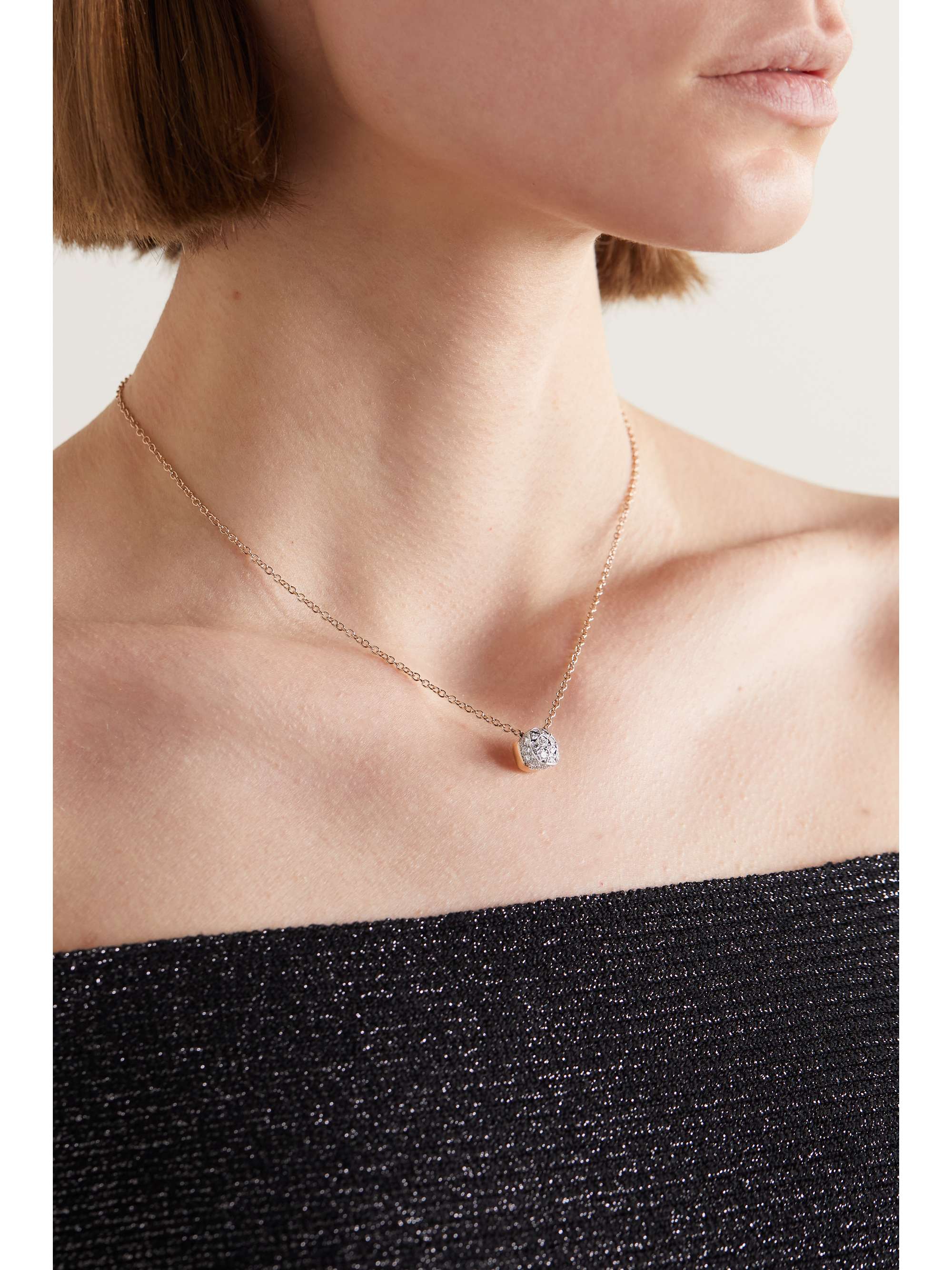 Nudo 18-karat gold and white gold diamond necklace
