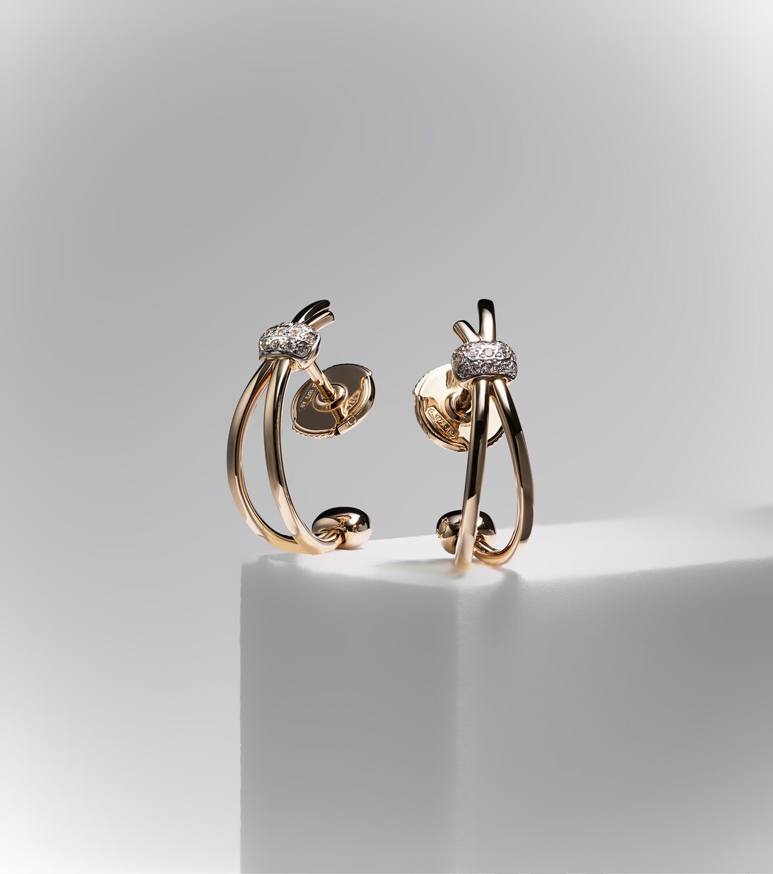 Pomellato Together 18kt rose gold hoop earrings with diamonds
