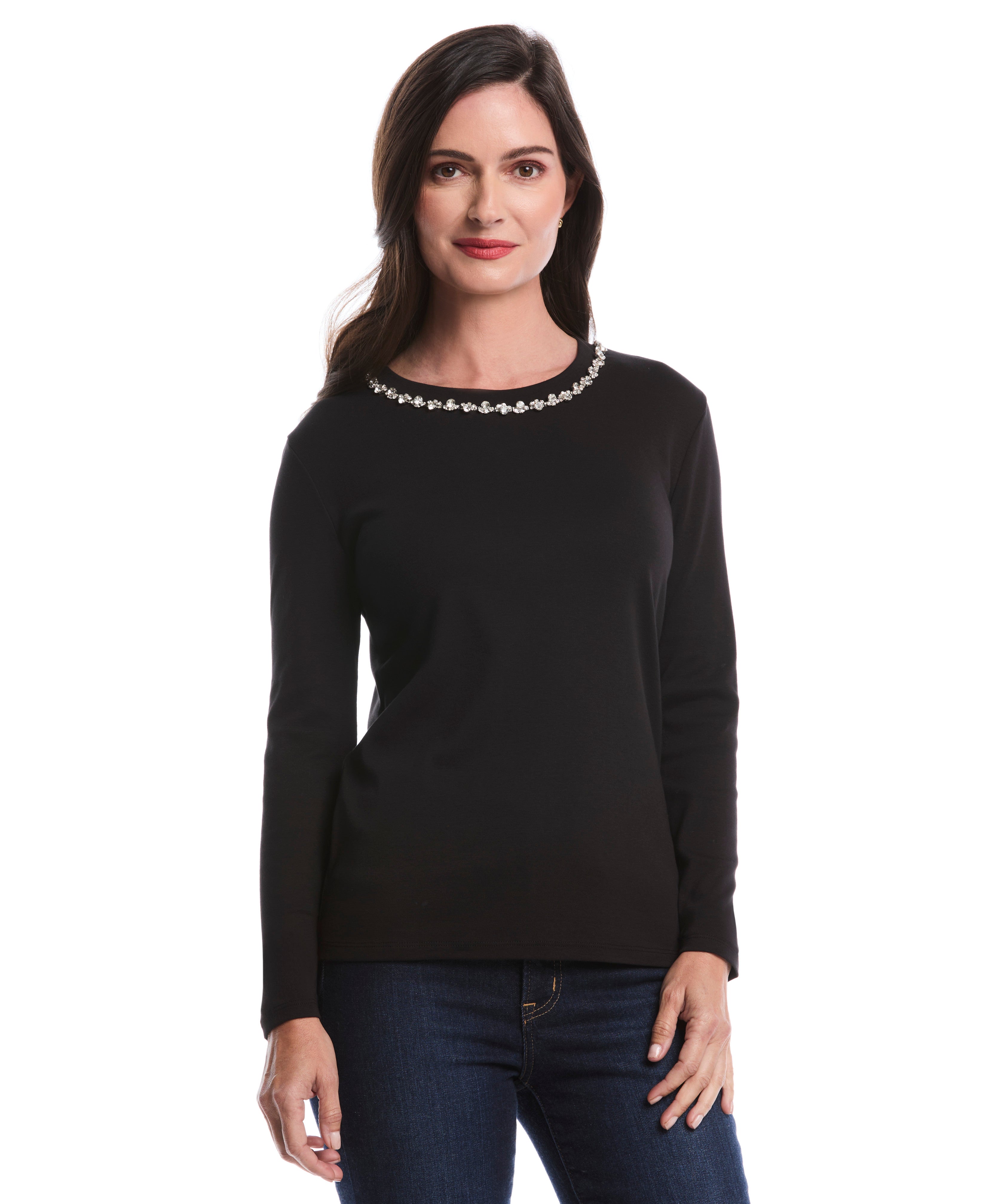 Embellished Neck Top