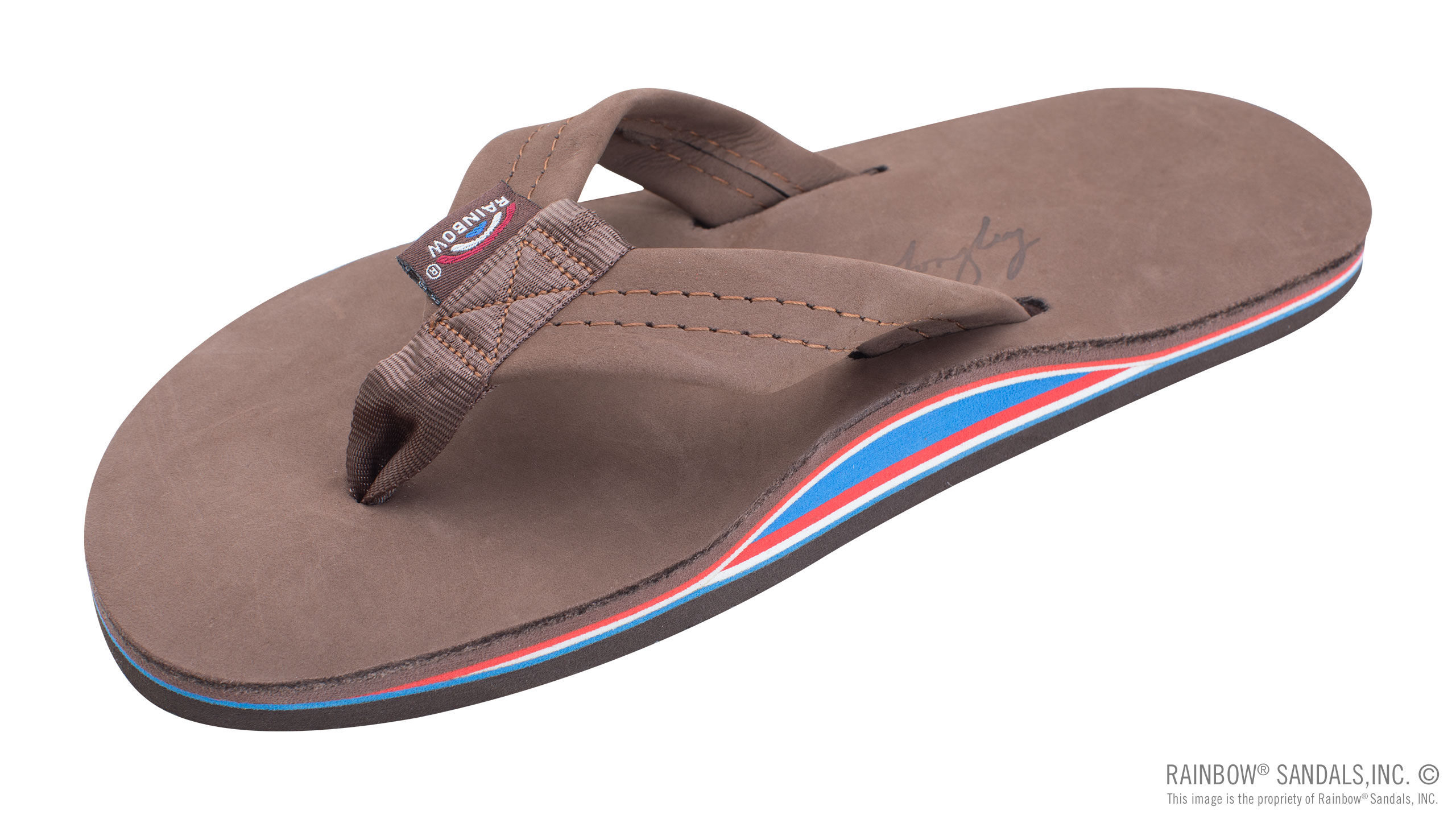 The Americana - Men's Single layer Premier Leather Red White & Blue Mid Sole
