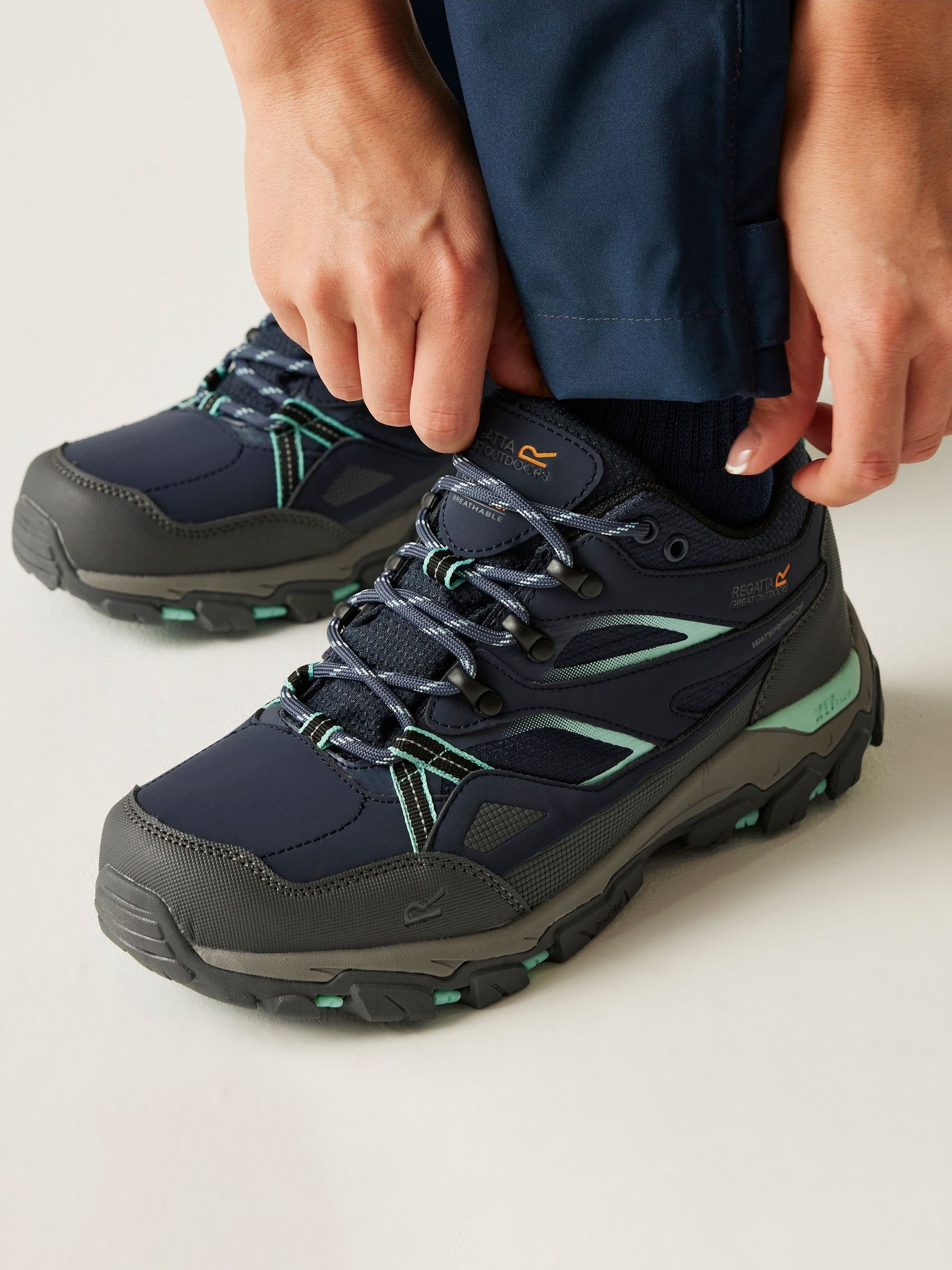 Regatta Blue Womens Holcombe III Low Waterproof Walking Boots
