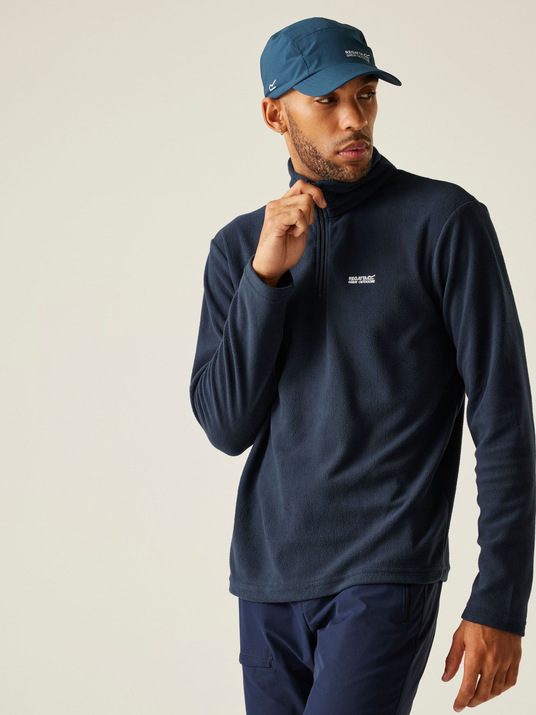 Regatta Navy Blue Mens Thompson Lightweight Half Zip Fleece