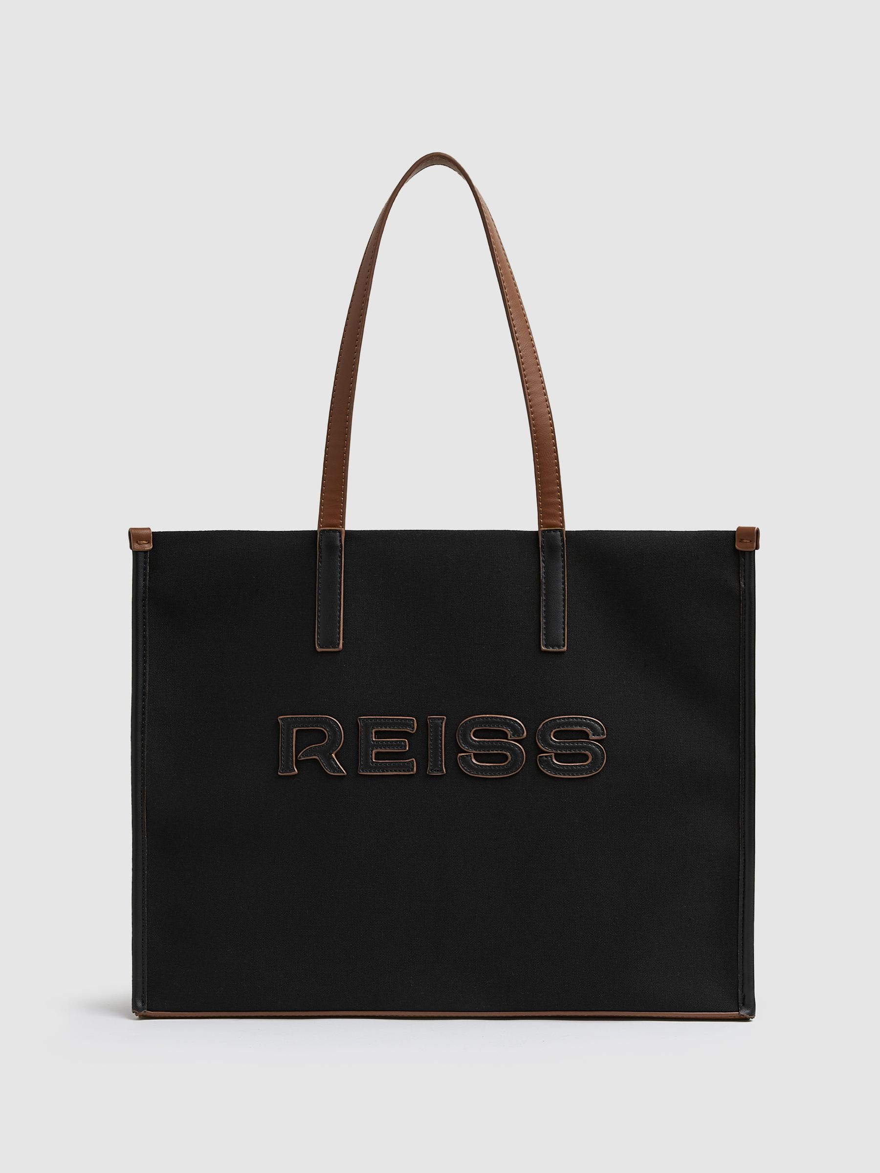 Canvas Logo Tote Bag in Black