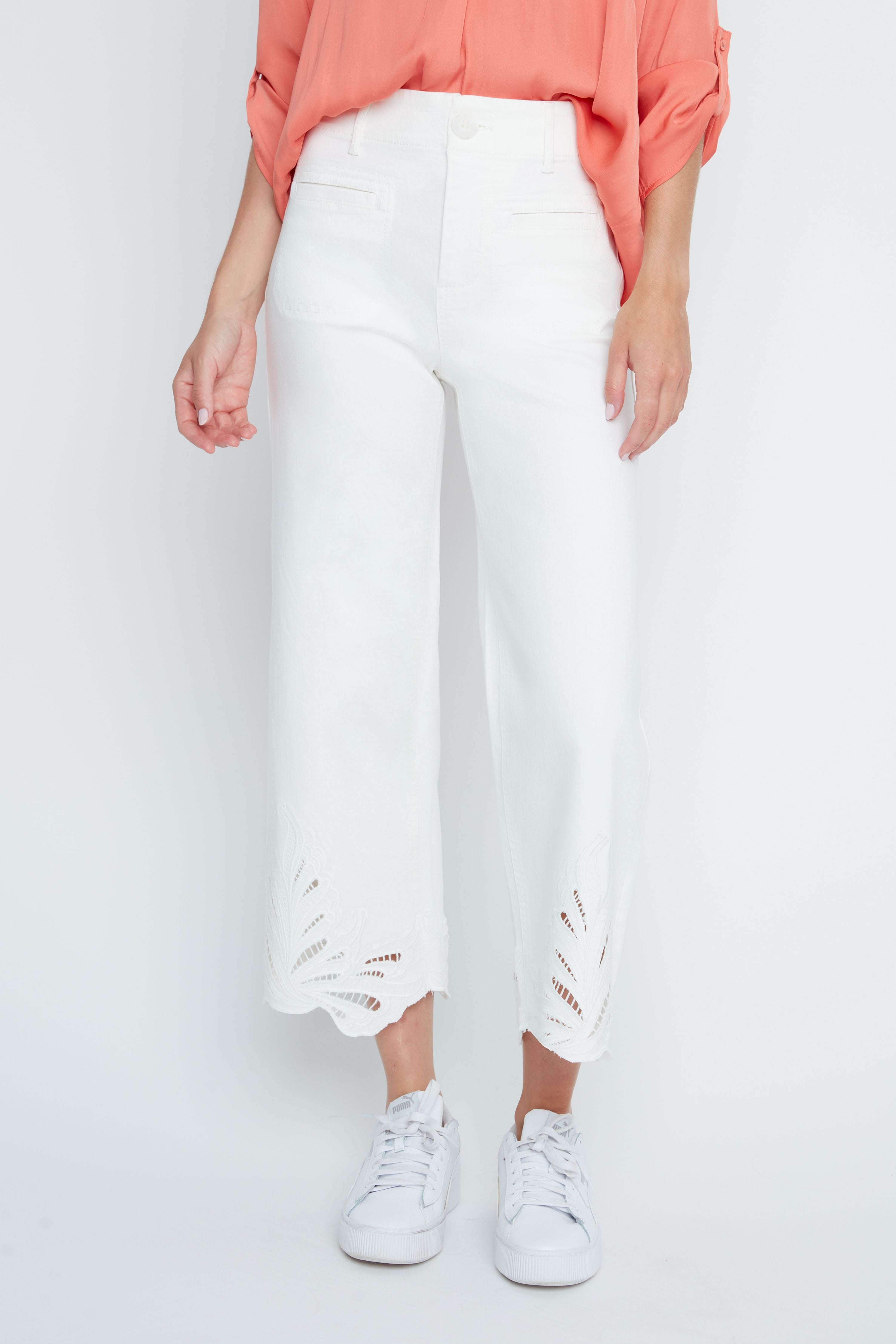 Embroidered Eyelet Woven Pant R11043D