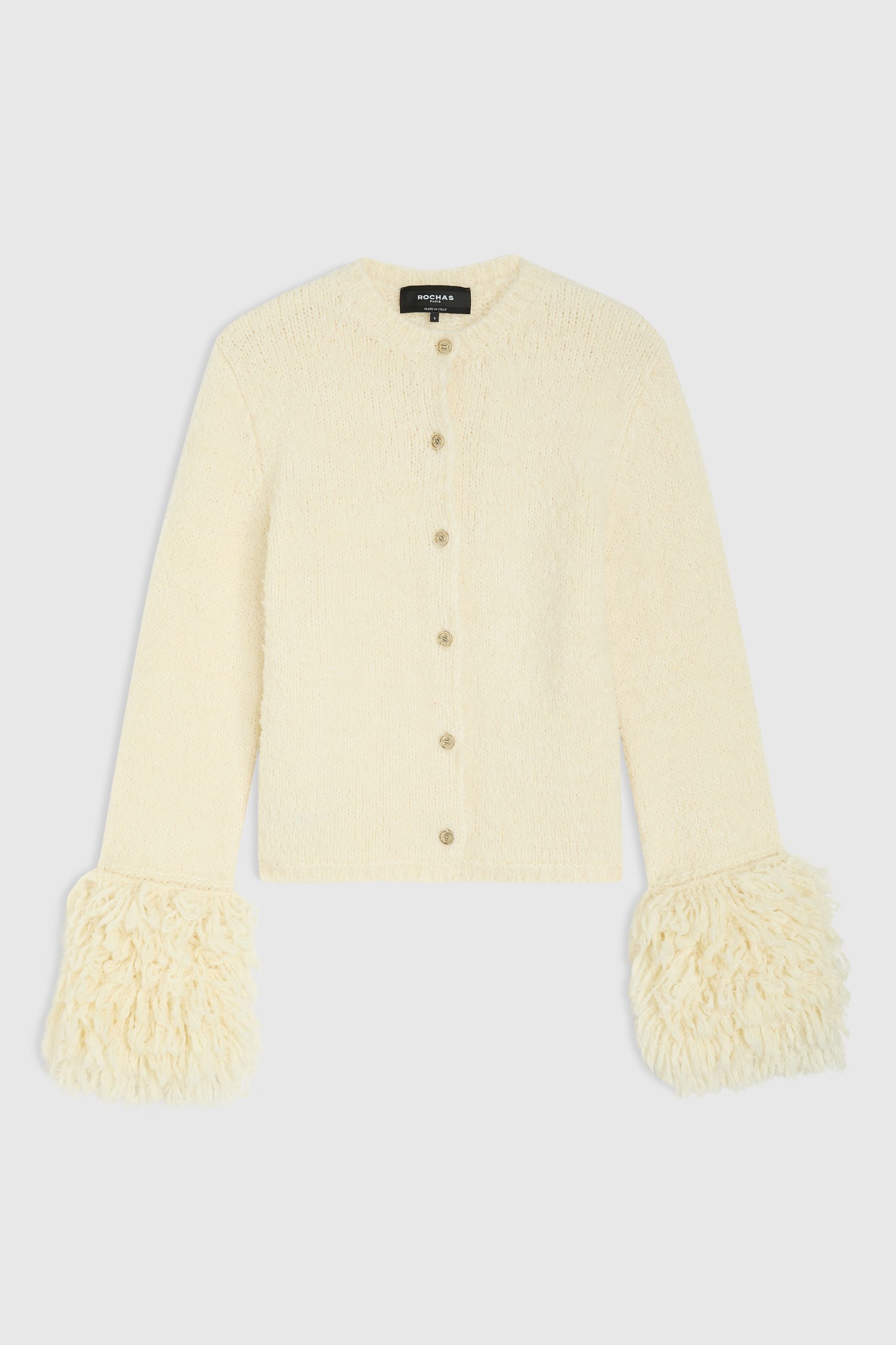 Cropped wool cardigan