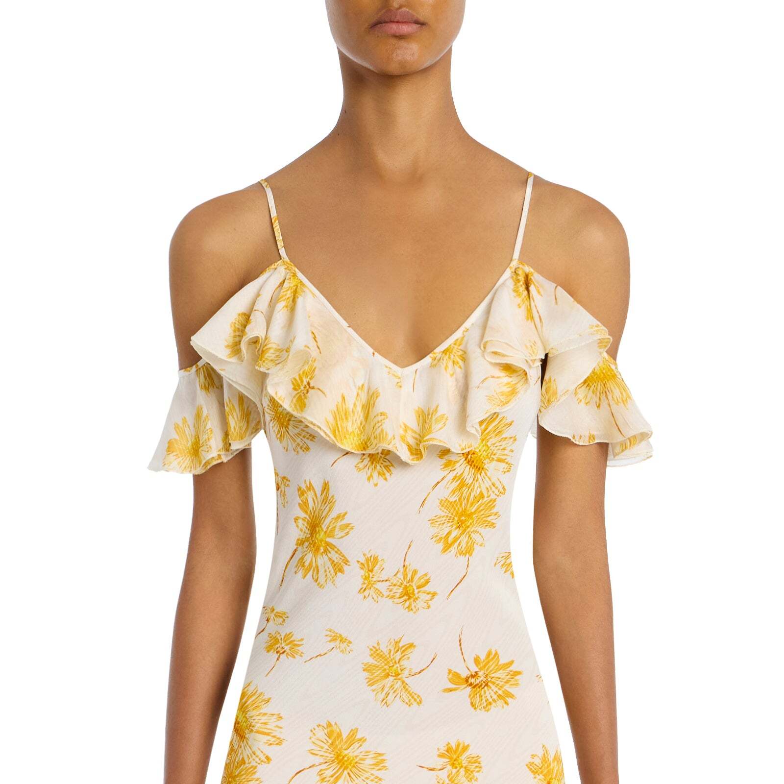 neckline ruffle detail