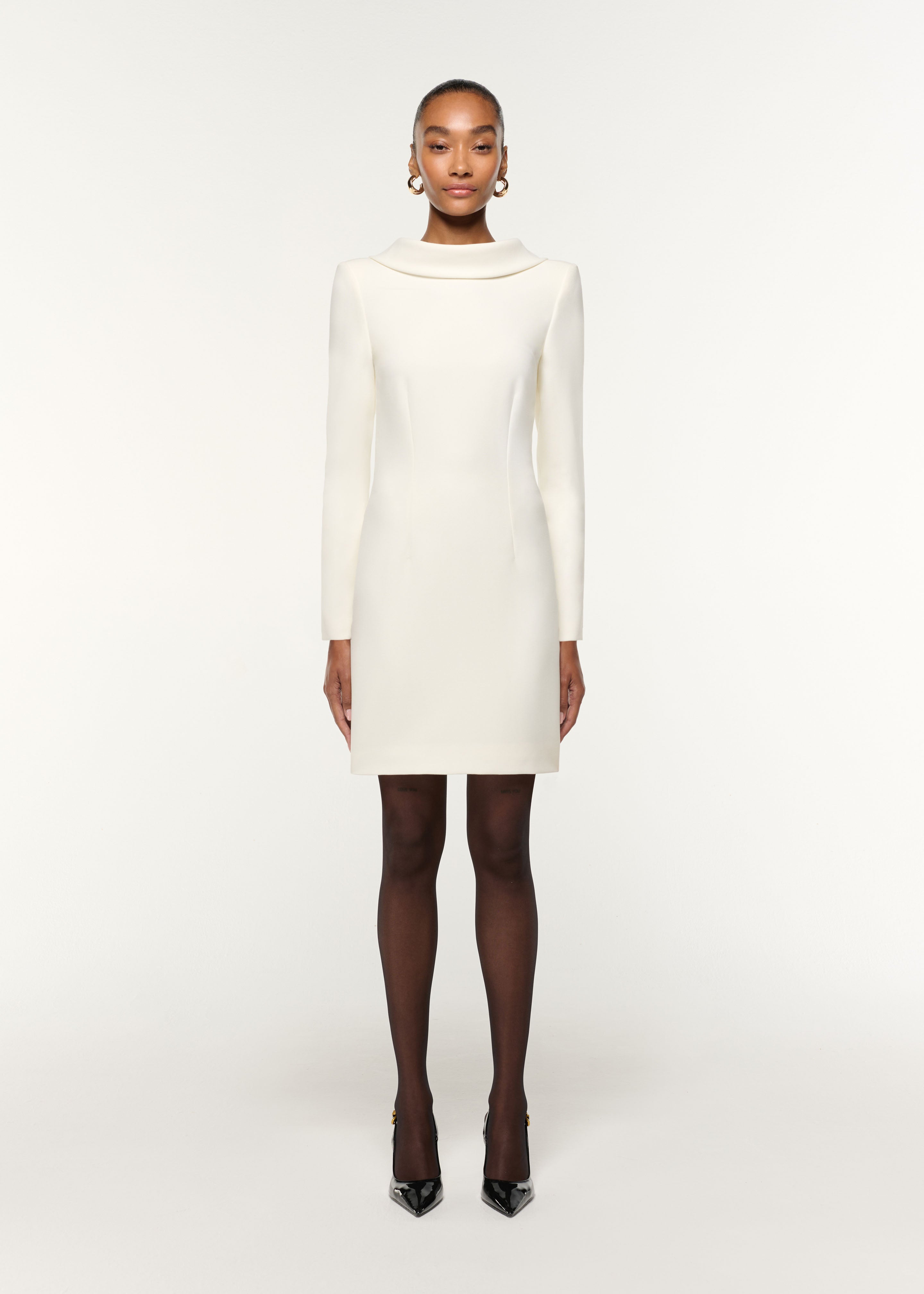 Collared Crepe Mini Dress