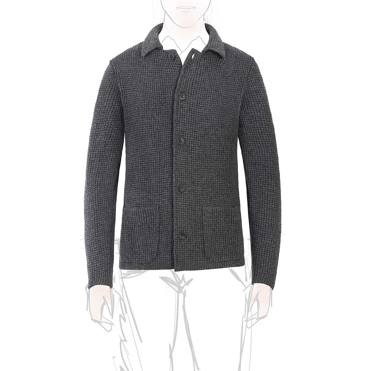 gray cashmere cardigan jacket