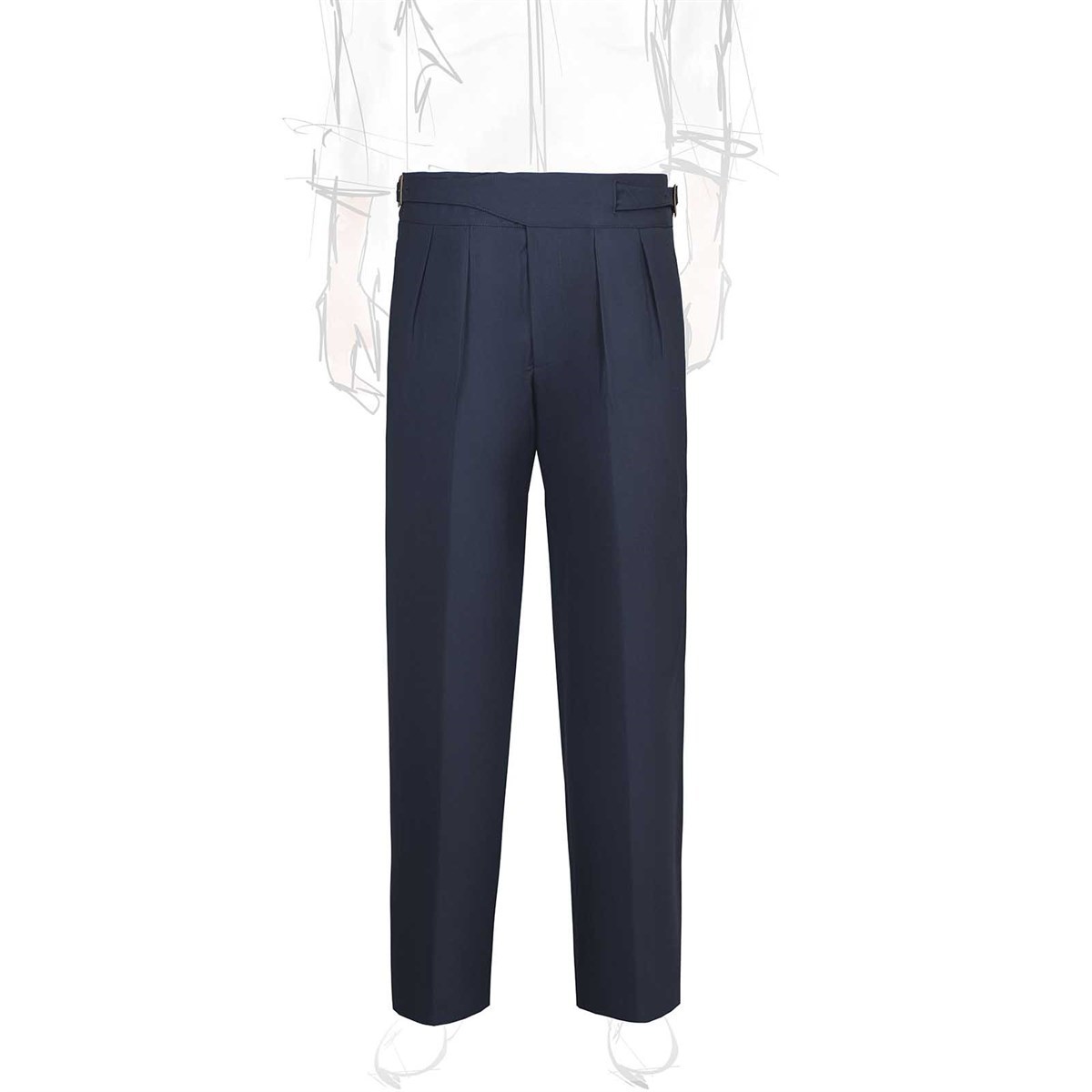 blue hopsack Manny trousers