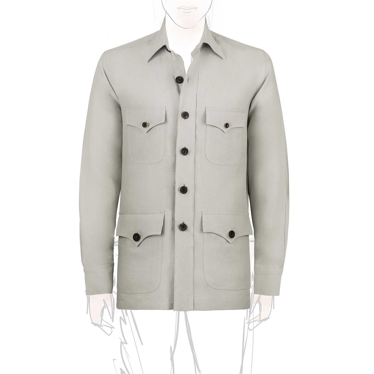 gray linen safari jacket