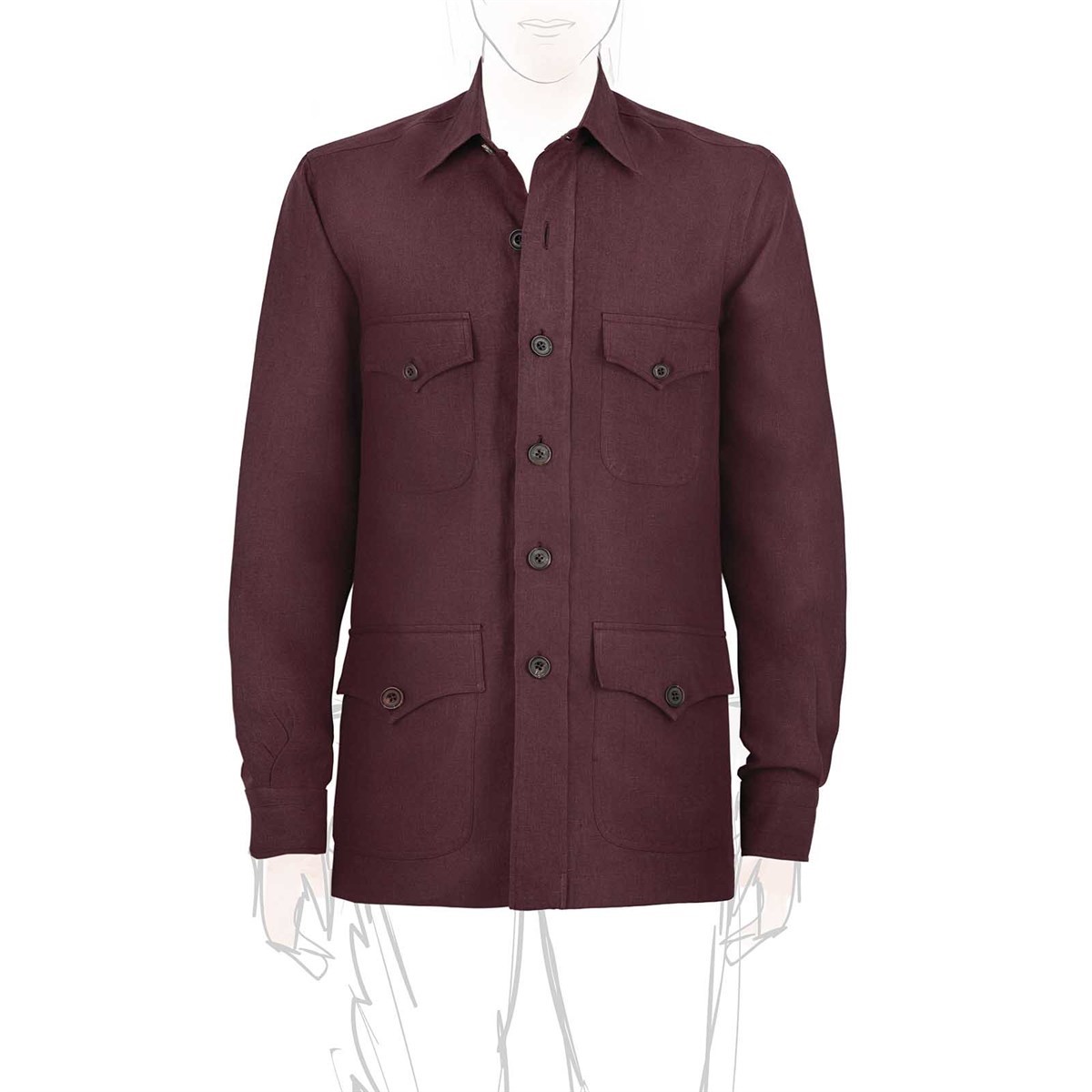 bordeaux linen safari jacket