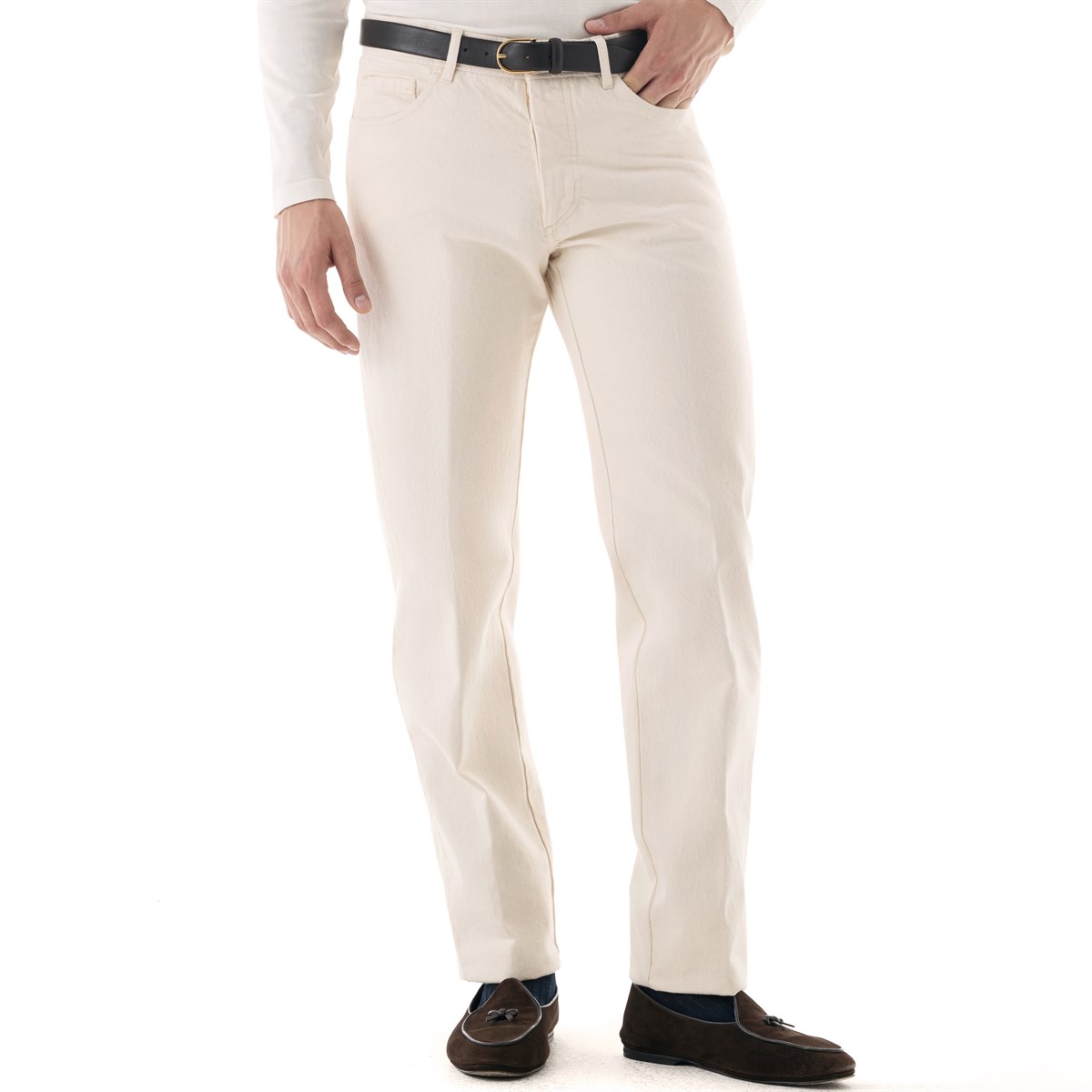 tubular belt in dark brown nappa calfskin