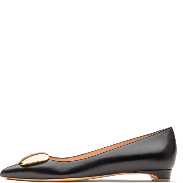 Gold pebble black nappa