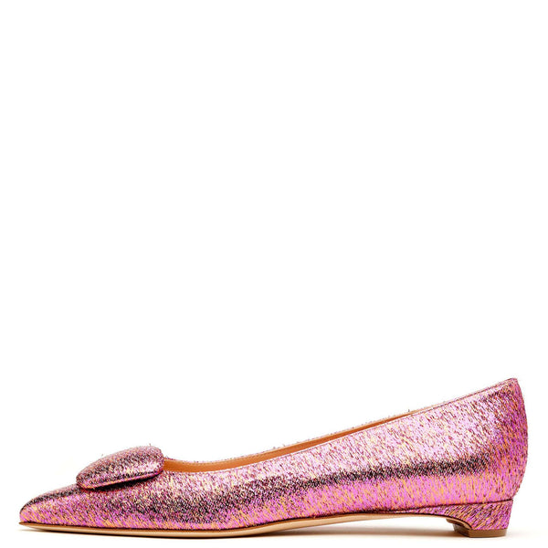 Pink tinsel covered pebble