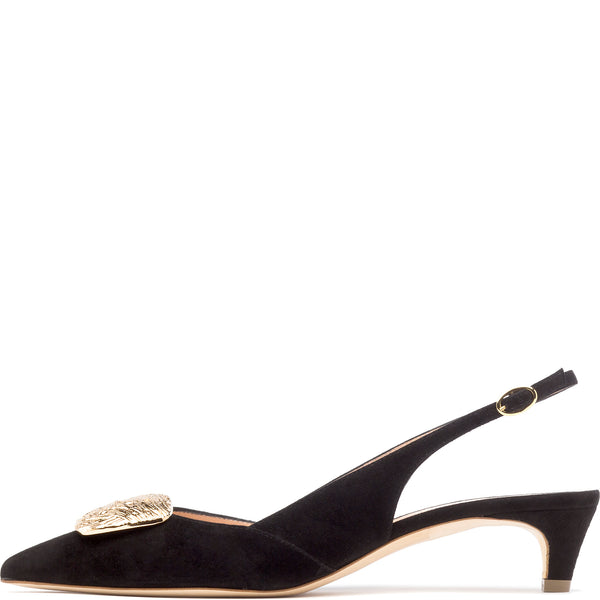 Misty Ripple Pebble Black Suede