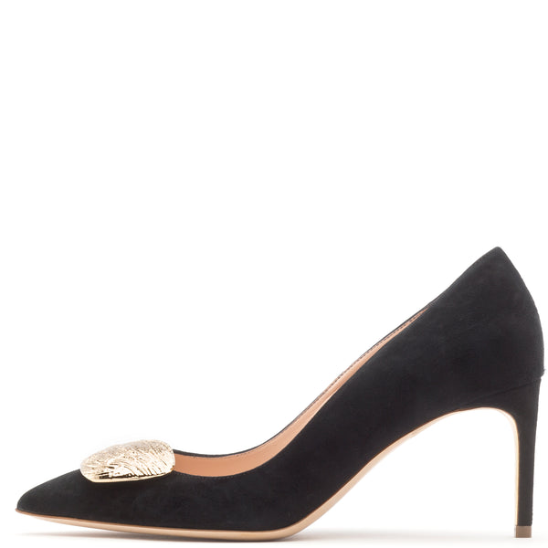 Ripple pebble black suede
