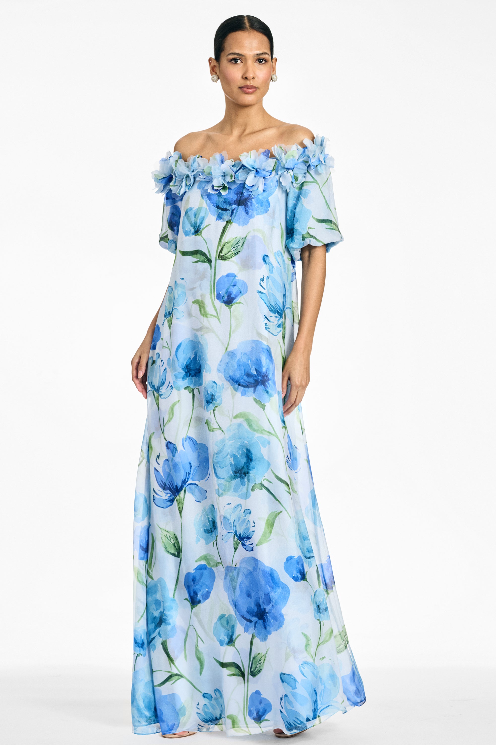 Valentina Gown - Grande Sapphire Poppies