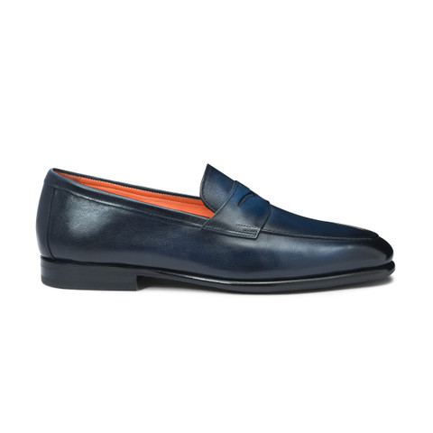 Men's blue leather Carlo penny loafer