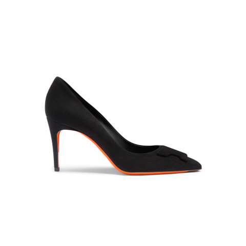 Women's black suede high-heel Santoni Sibille pump