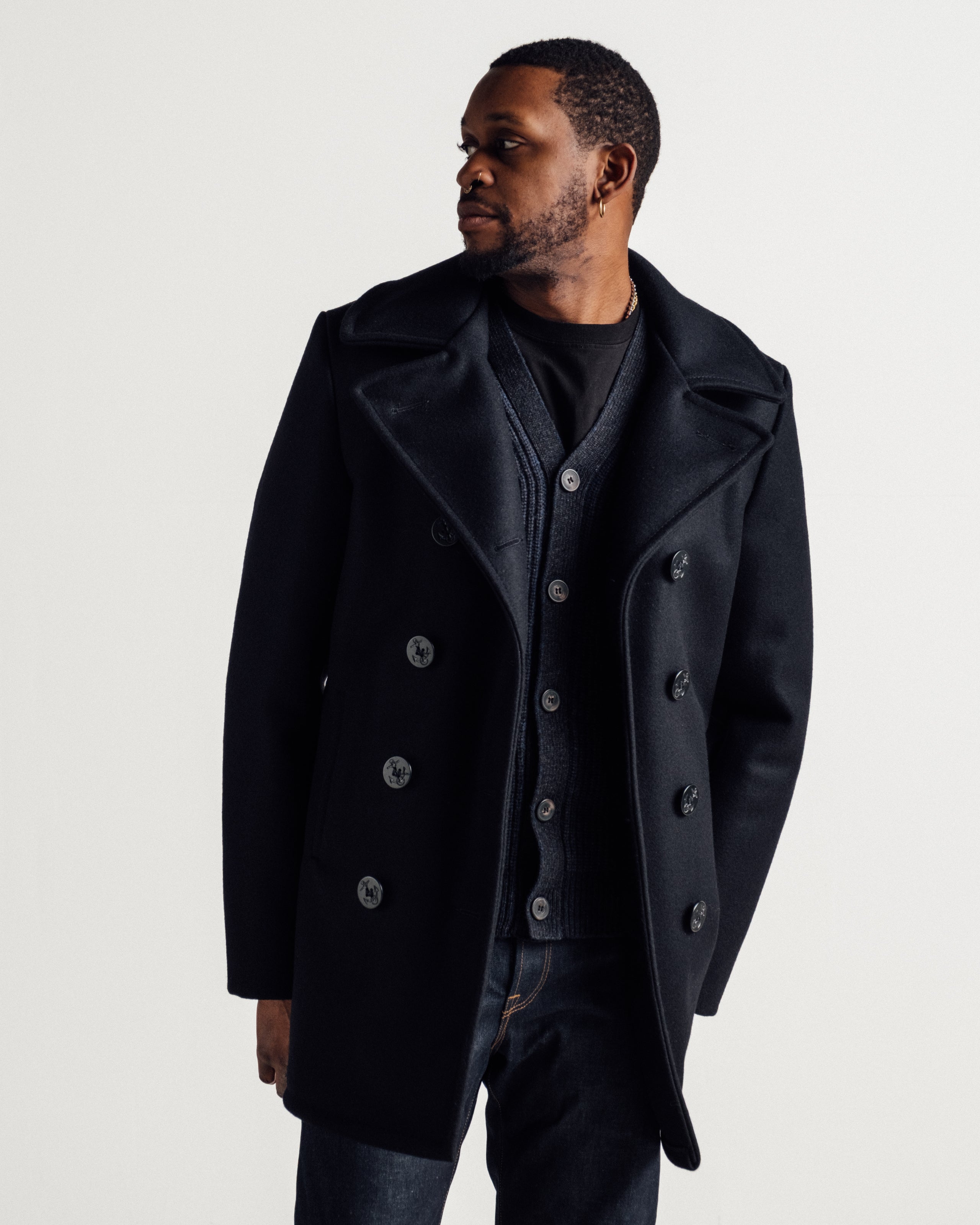 740L | Classic Melton 34" Long Peacoat