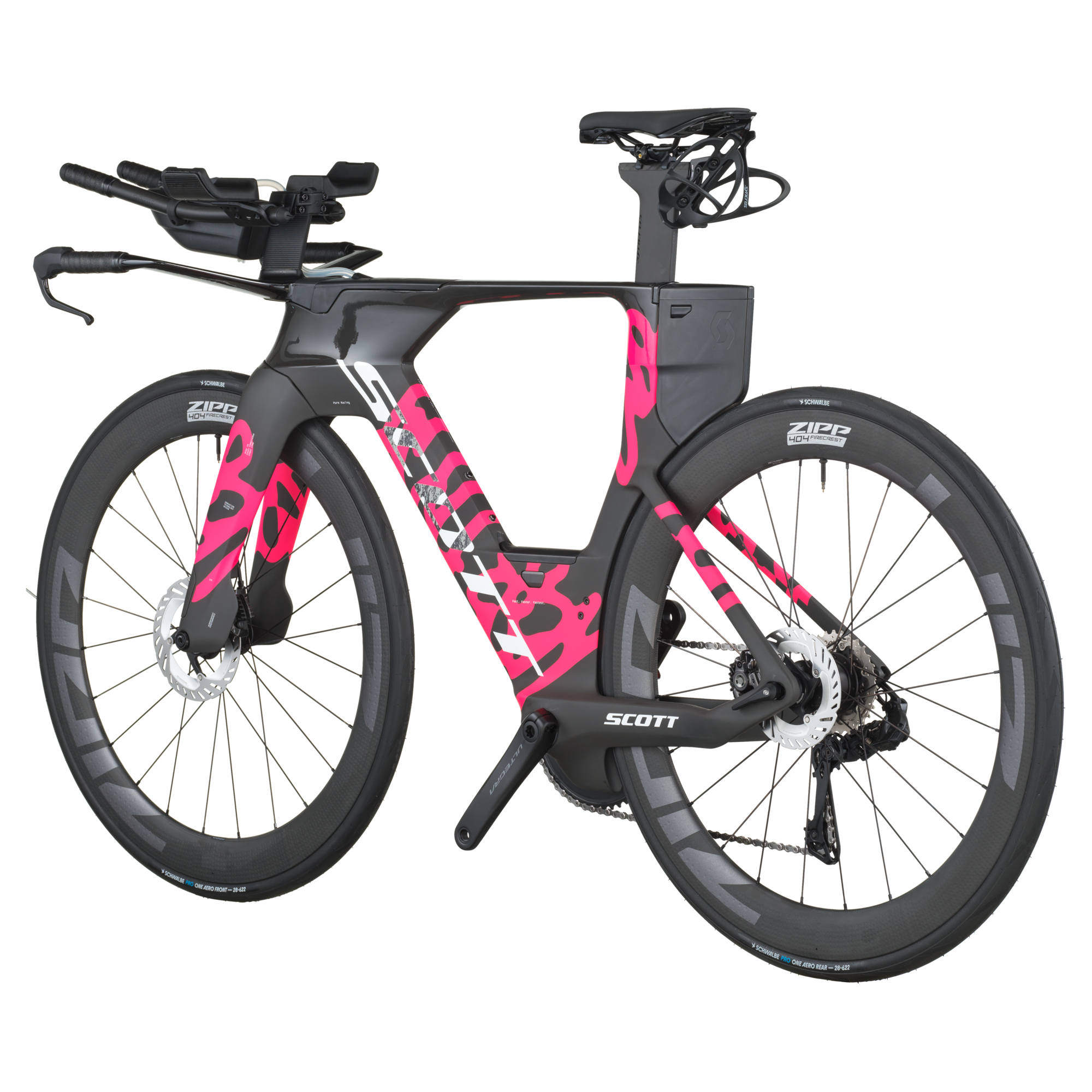 Pink race livery with deep-section wheels