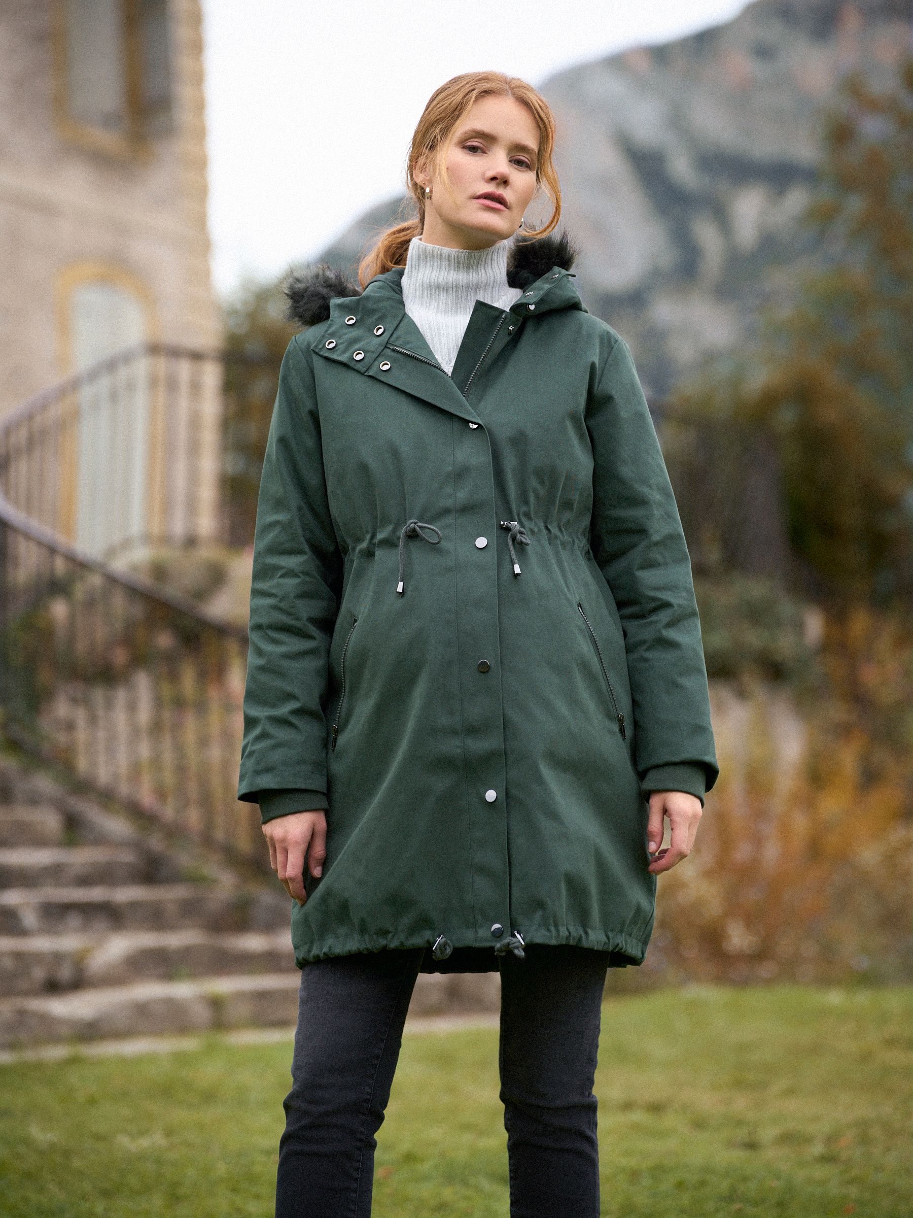 Front view with hood