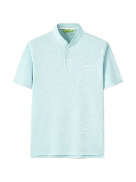 Pale blue mandarin polo