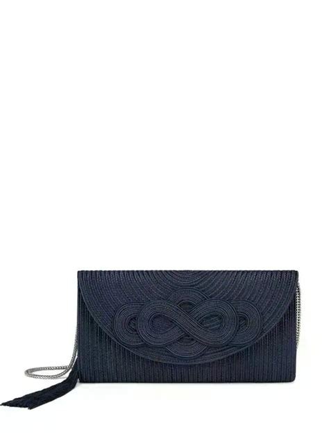 Navy clutch with tonal knot
