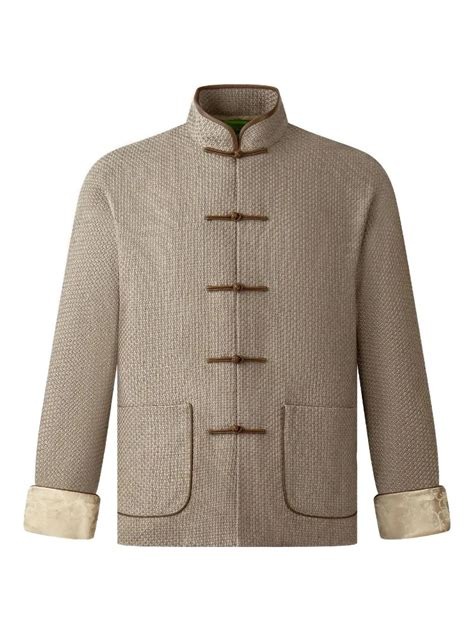Neutral frog-button jacket