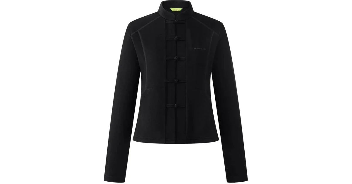 Cropped black knot-button version