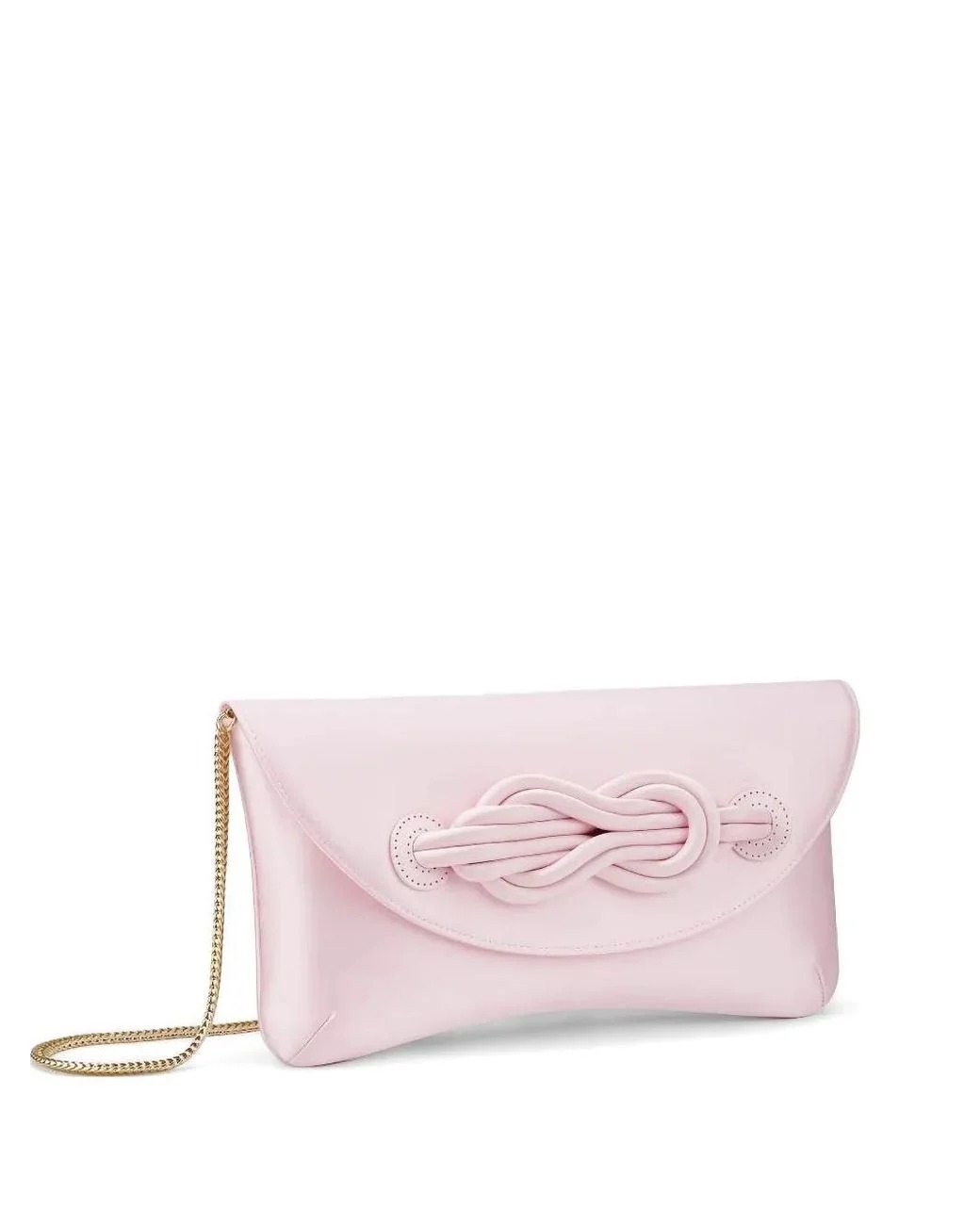 Pink clutch with chain strap