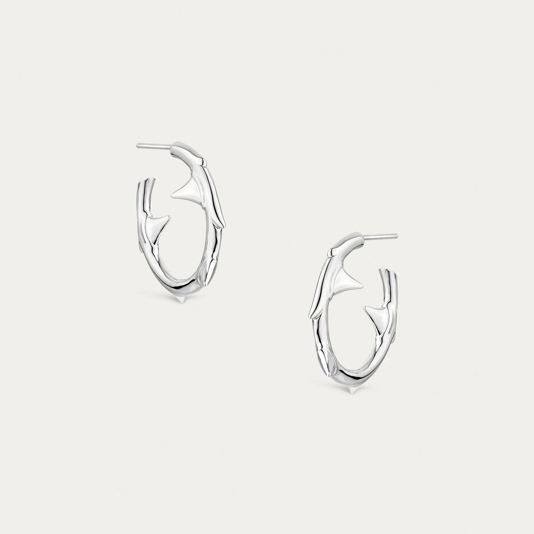 Rose Thorn Hoop Earrings, Small