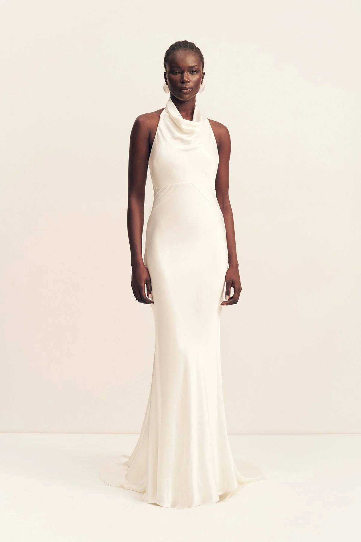 La Lune High Cowl Open Back Gown