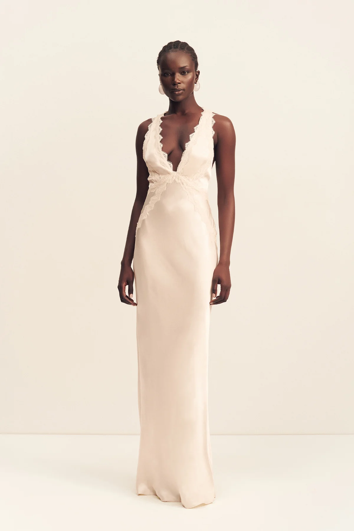 La Lune Lace Cross Back Maxi Dress