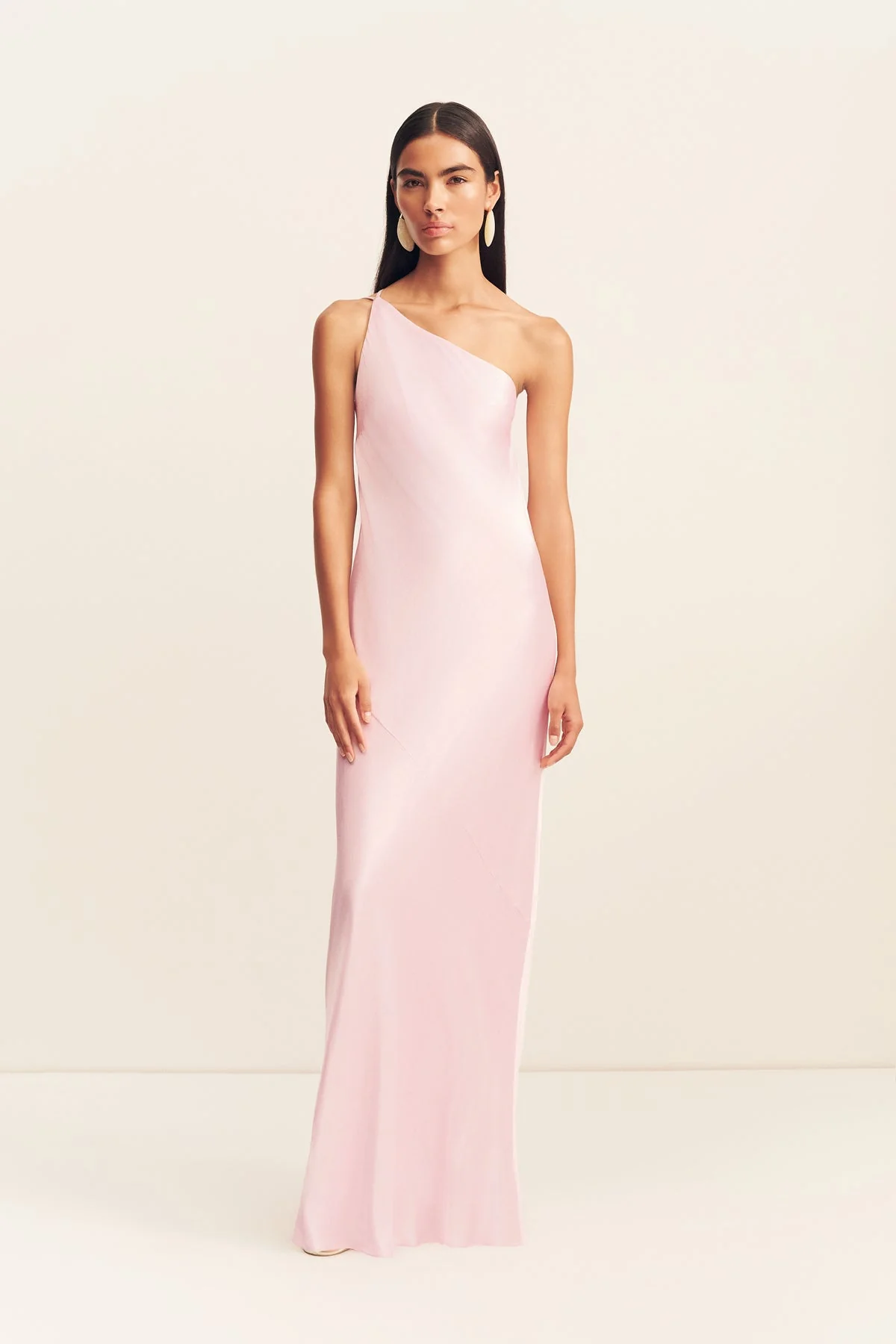 La Lune One Shoulder Cowl Back Maxi Dress