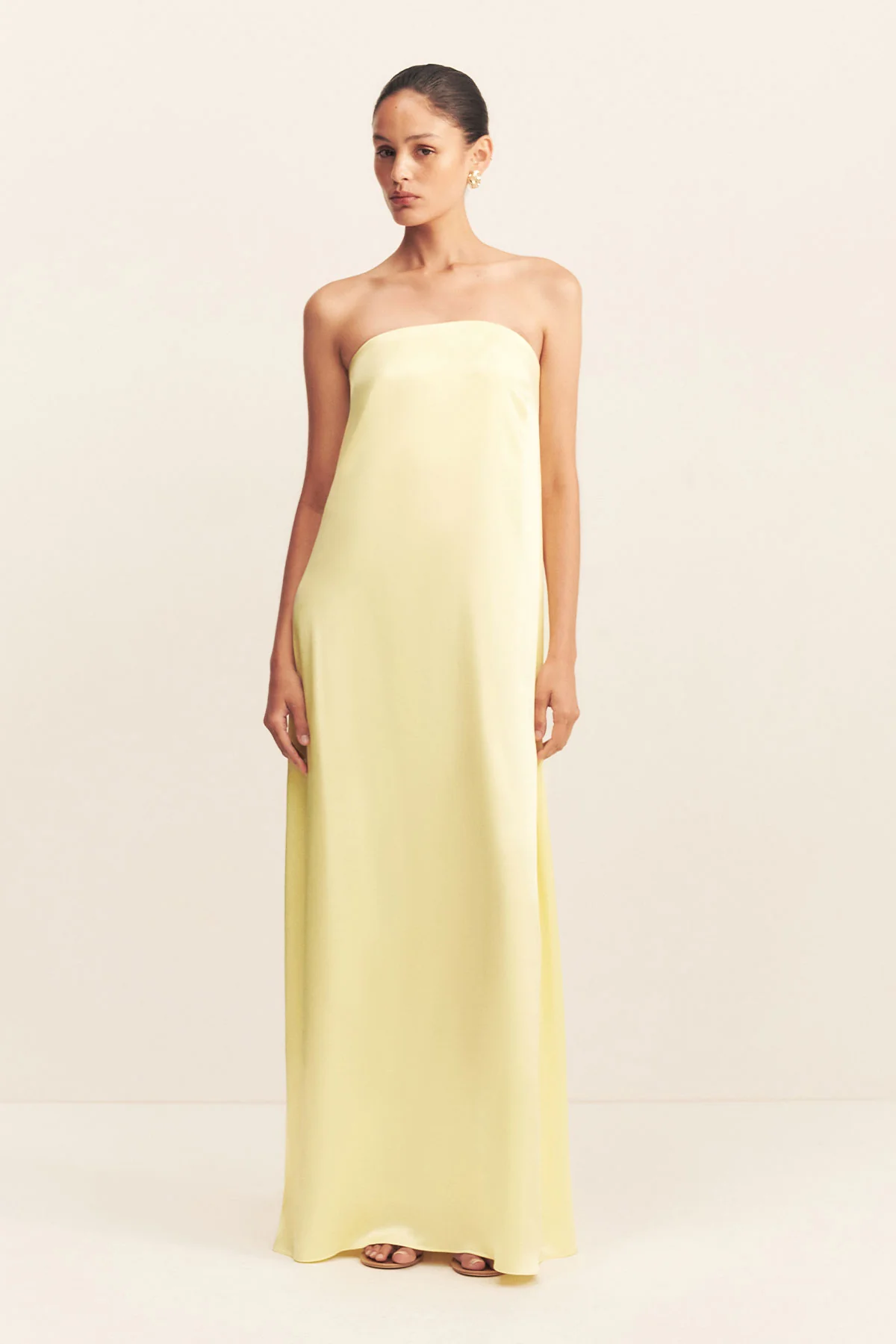 La Lune Strapless Column Maxi Dress