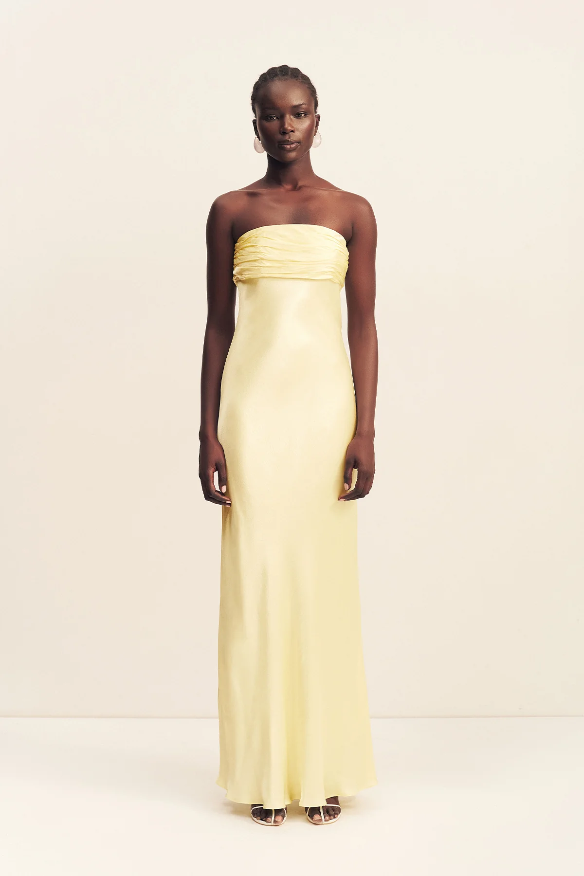 La Lune Strapless Ruched Bodice Maxi Dress