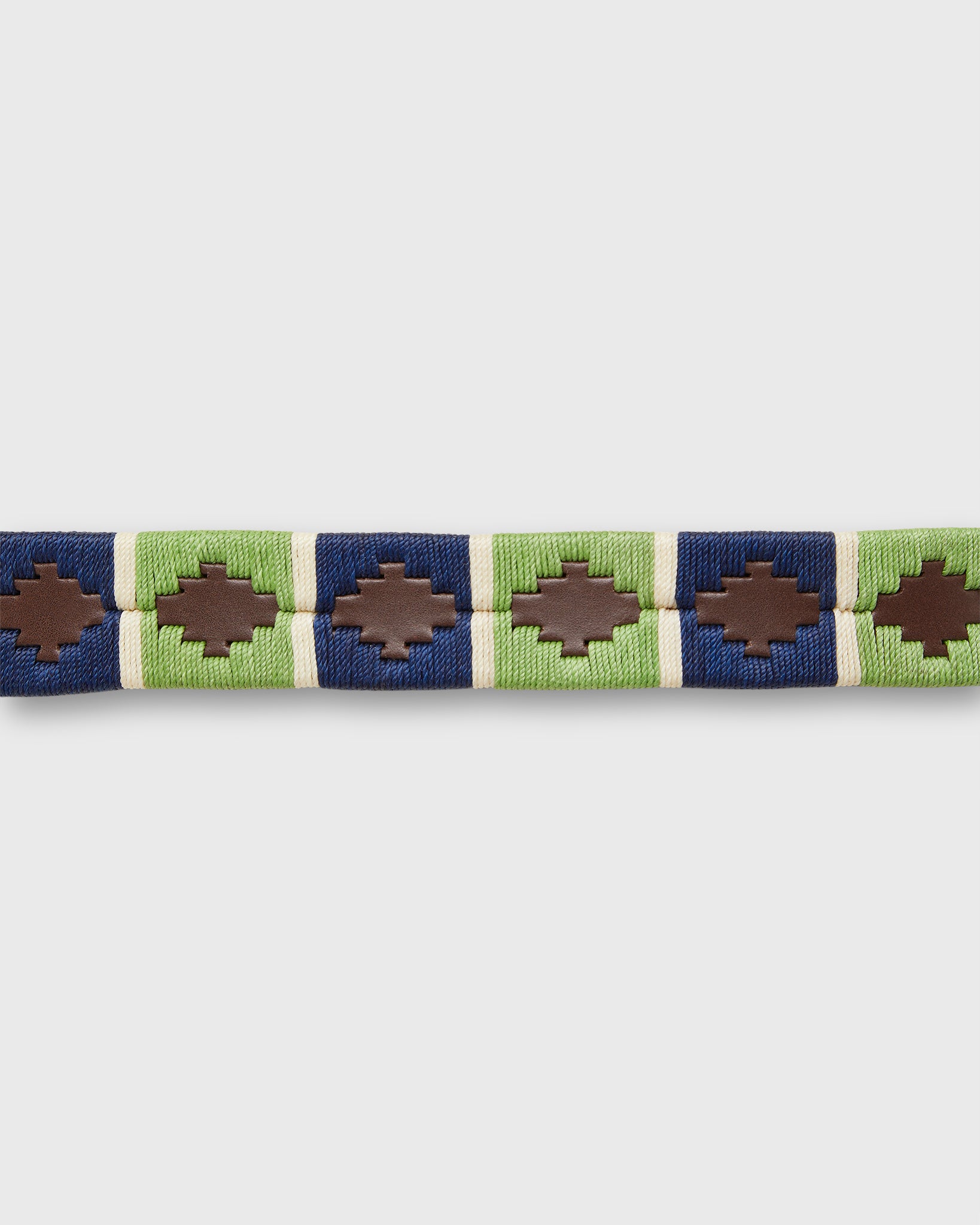 buckle and embroidery close-up