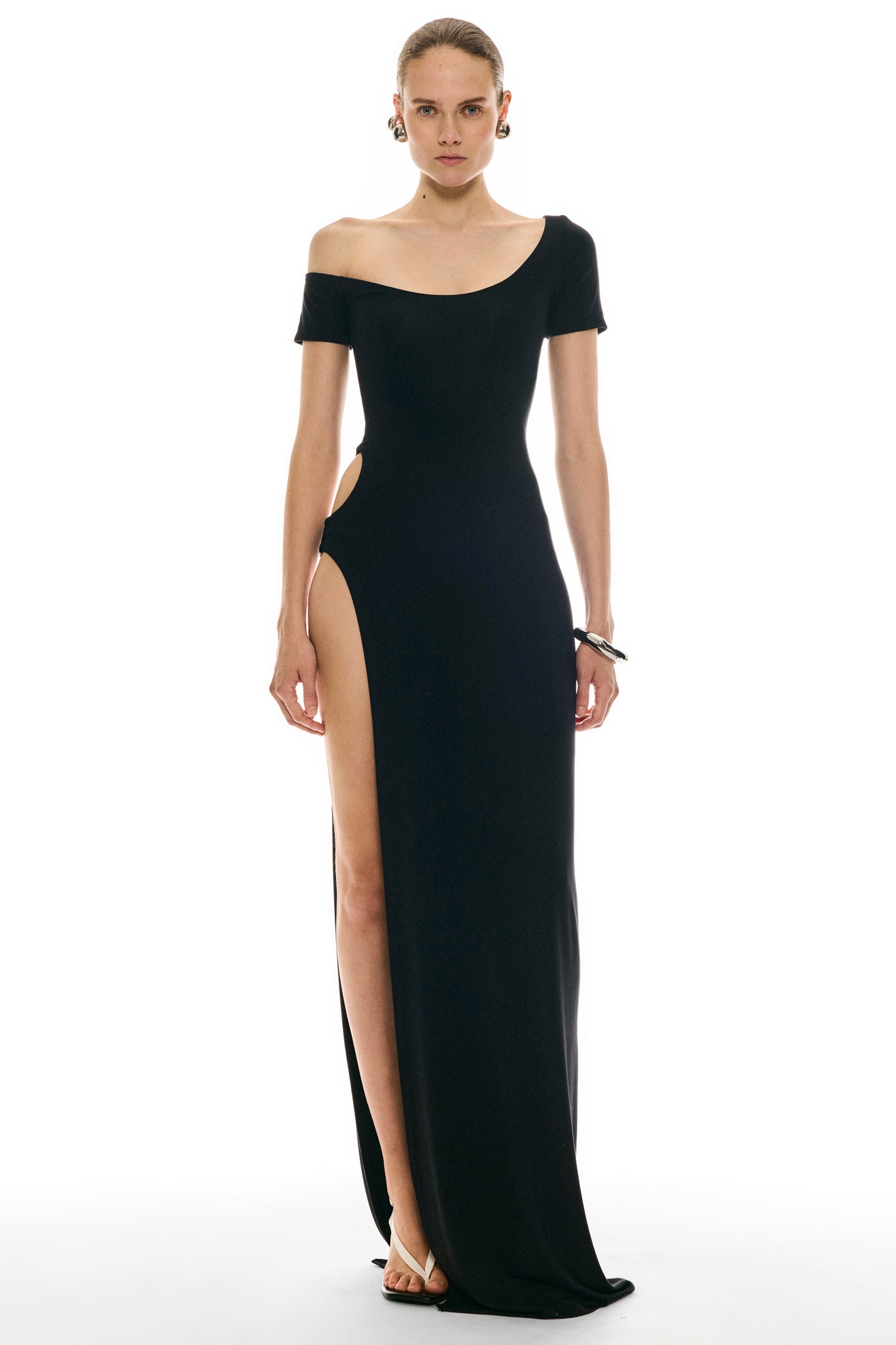 Side Cutout Off-Shoulder Dress