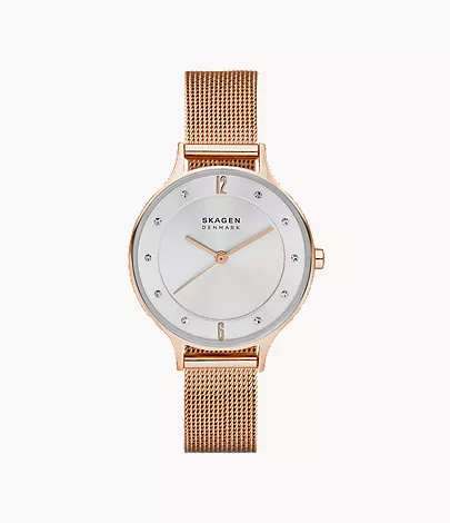 Rose gold-tone steel mesh variation